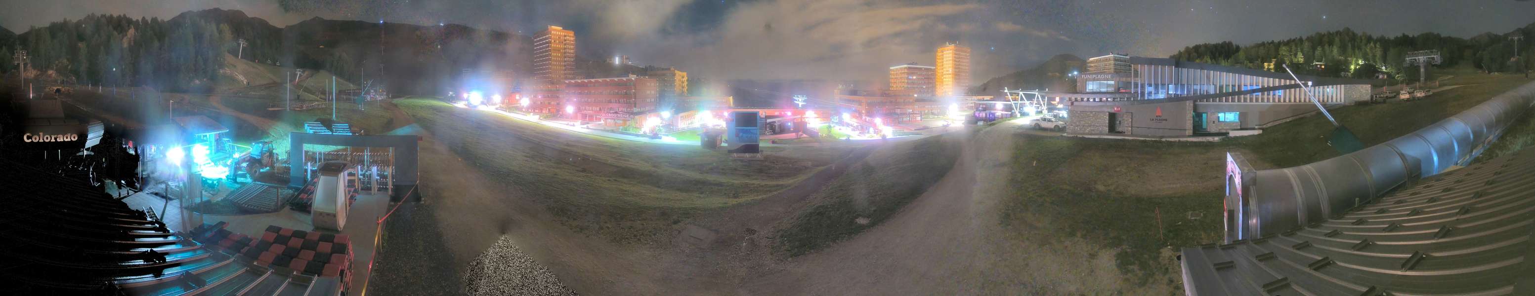 La Plagne Colorado snow cam captured at 17 September 2026 at 10:22 pm GMT+2