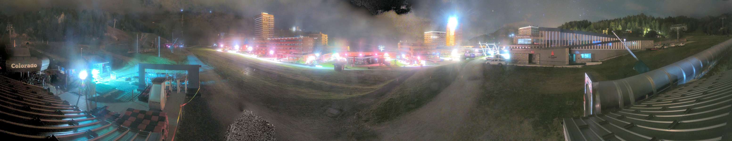La Plagne Colorado snow cam captured at 3 October 2026 at 11:54 pm GMT+2