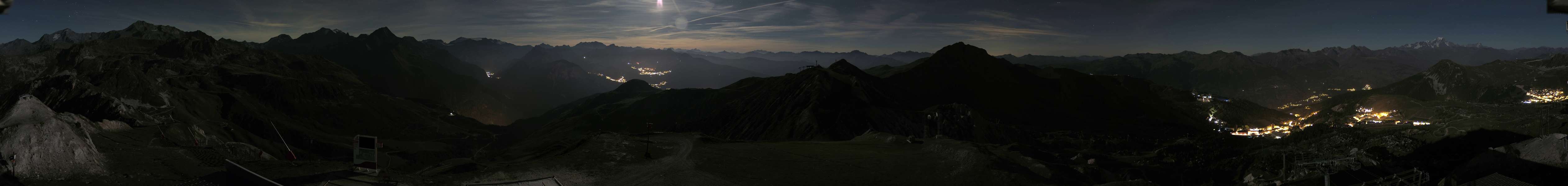La Plagne Grande Rochette snow cam captured at 21 September 2026 at 11:55 pm GMT+2