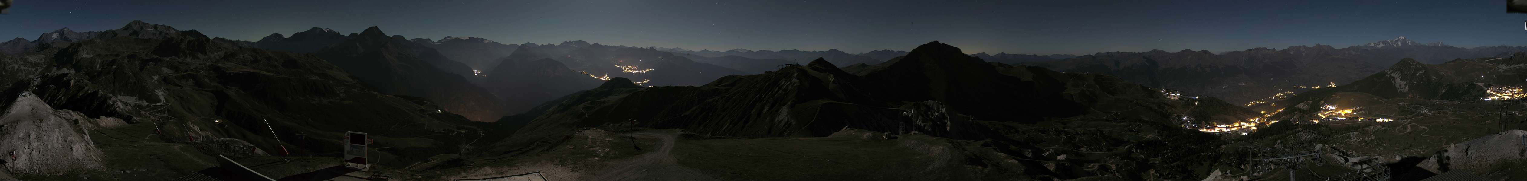 La Plagne Grande Rochette snow cam captured at 22 September 2026 at 11:56 pm GMT+2