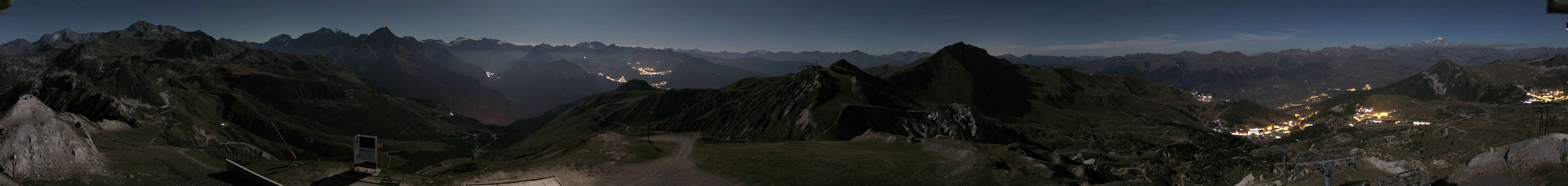 La Plagne Grande Rochette snow cam captured at 23 September 2026 at 11:57 pm GMT+2