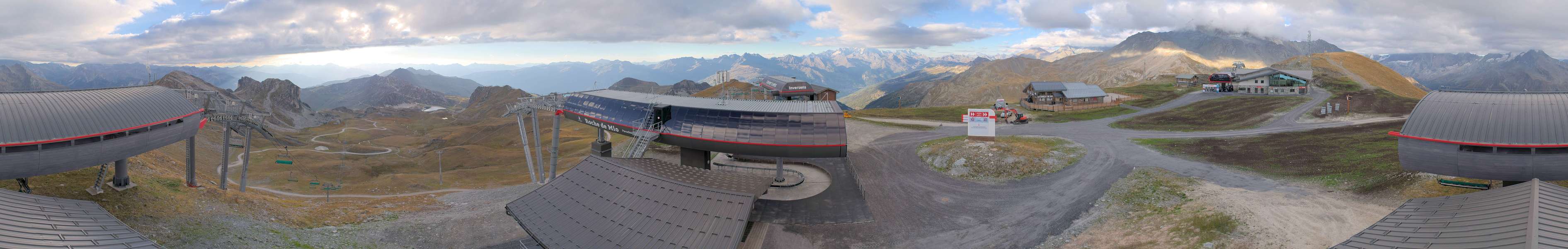 La Plagne Roche de Mio snow cam captured at 15 September 2026 at 6:42 pm GMT+2