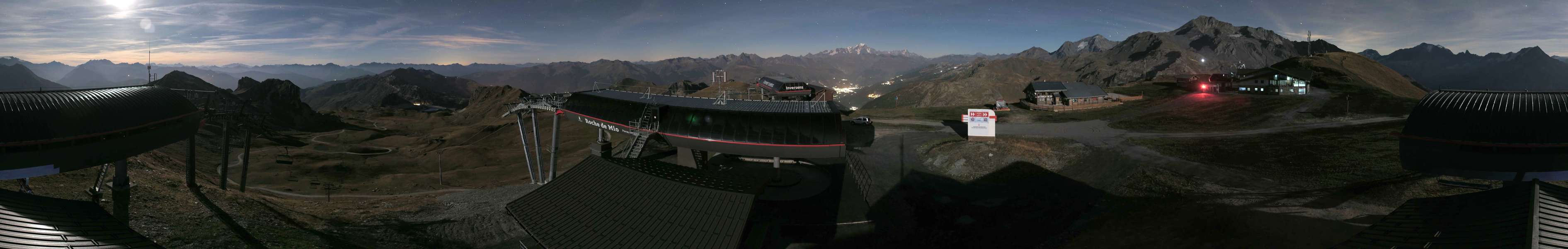 La Plagne Roche de Mio snow cam captured at 21 September 2026 at 11:44 pm GMT+2