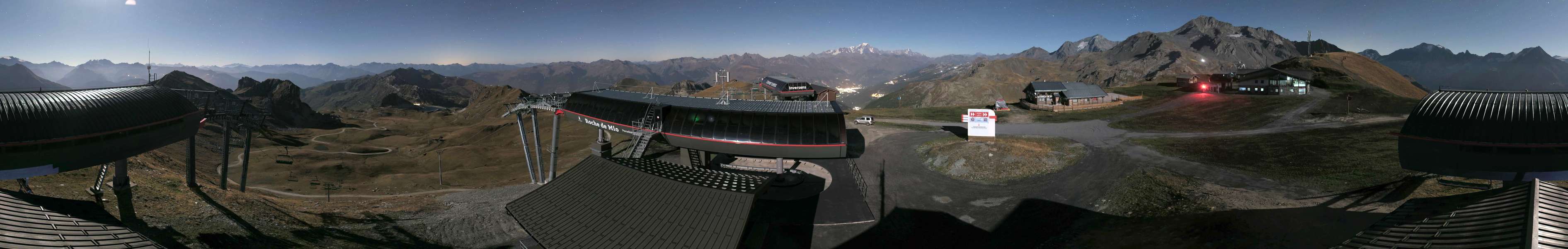 La Plagne Roche de Mio snow cam captured at 22 September 2026 at 11:56 pm GMT+2