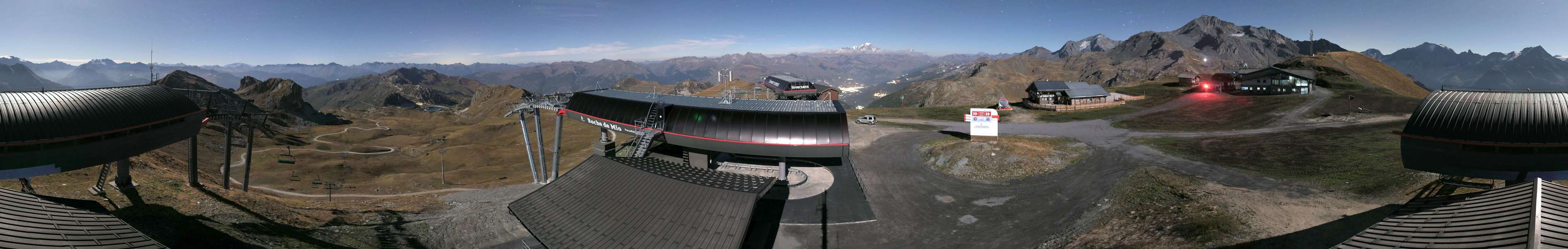 La Plagne Roche de Mio snow cam captured at 23 September 2026 at 11:46 pm GMT+2