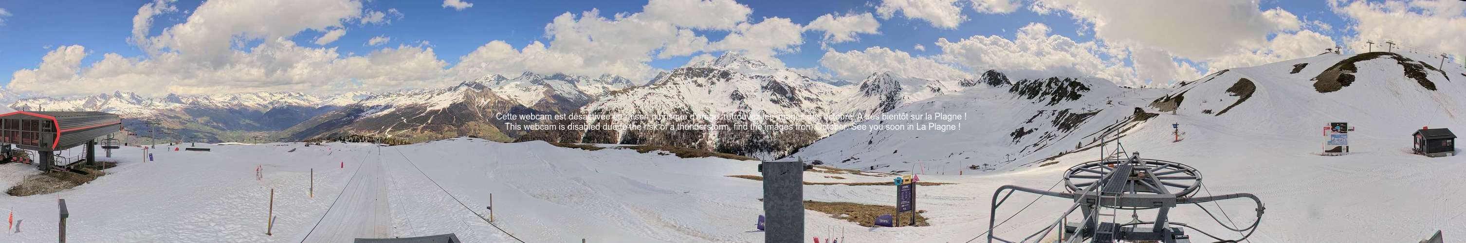 La Plagne Montchavin Pool snow cam captured at 13 September 2026 at 9:09 am GMT+2