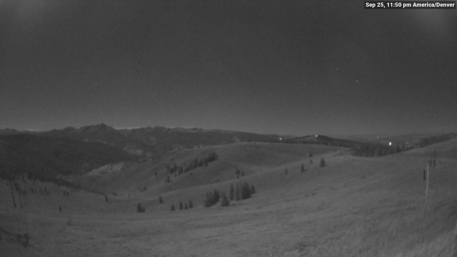 Vail The Back Bowls snow cam captured at 25 September 2026 at 11:51 pm GMT-6