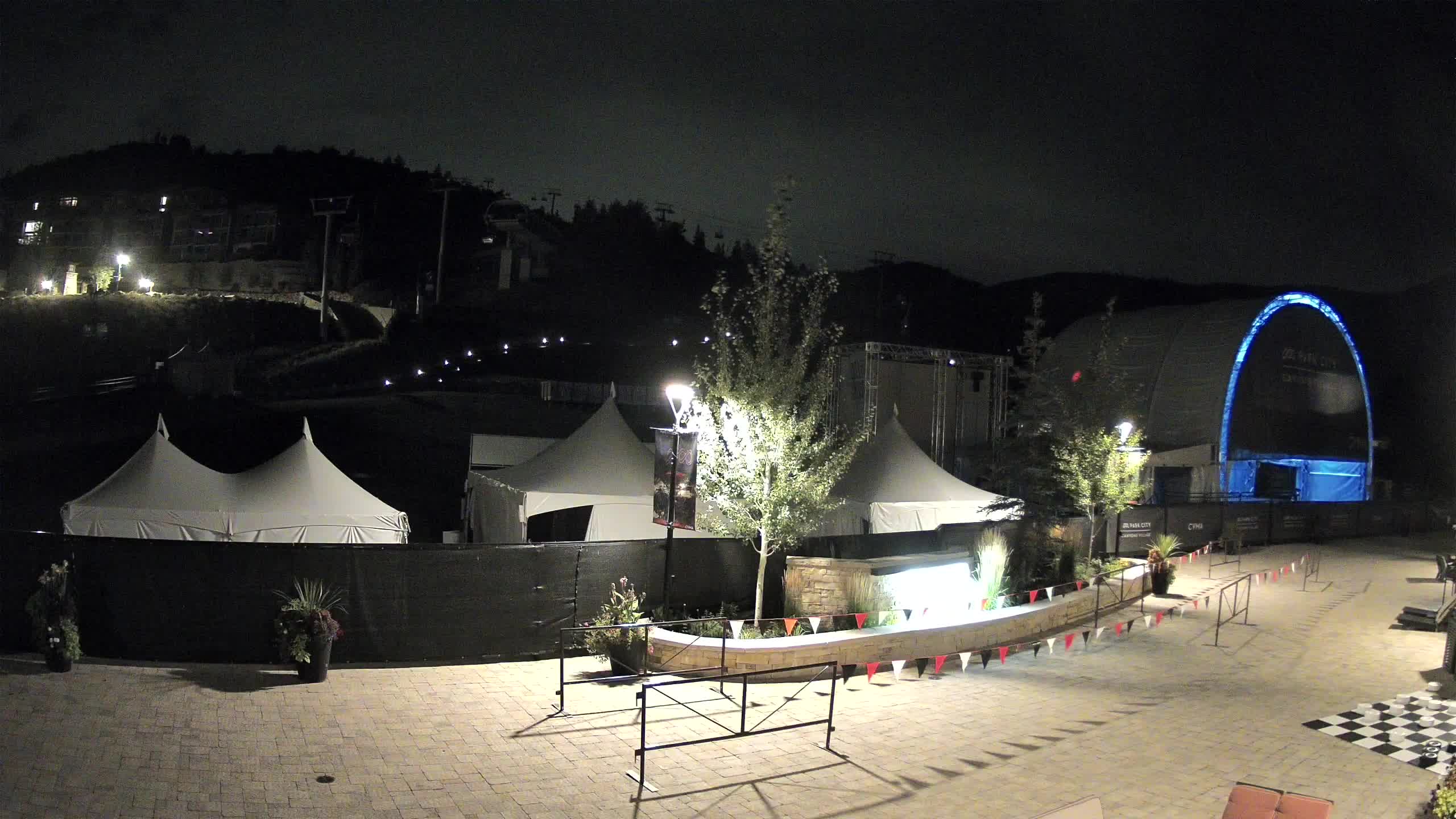 Park City Canyons Village Ski Beach snow cam captured at 16 September 2026 at 11:55 pm GMT-6