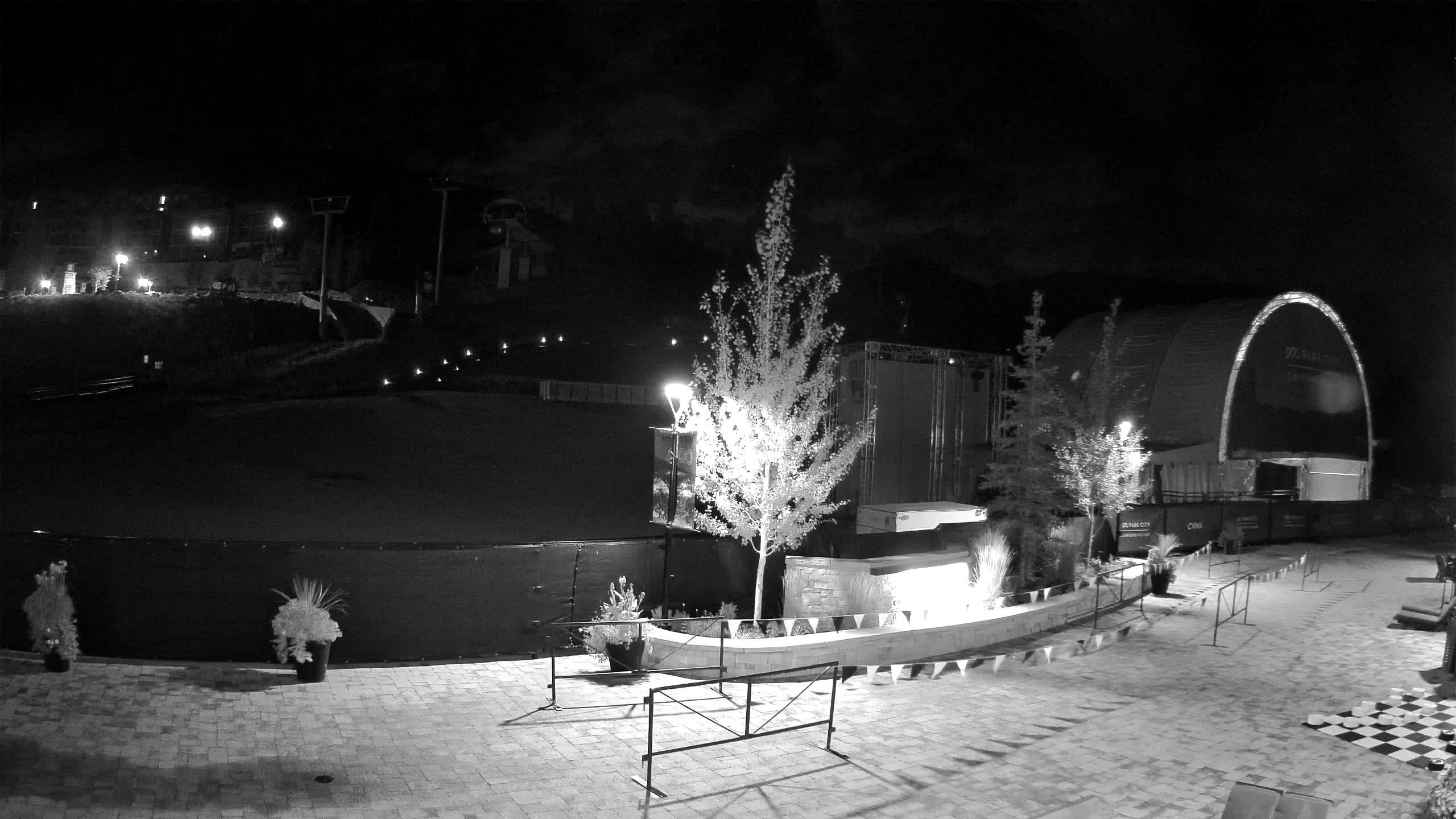 Park City Canyons Village Ski Beach snow cam captured at 17 September 2026 at 11:56 pm GMT-6
