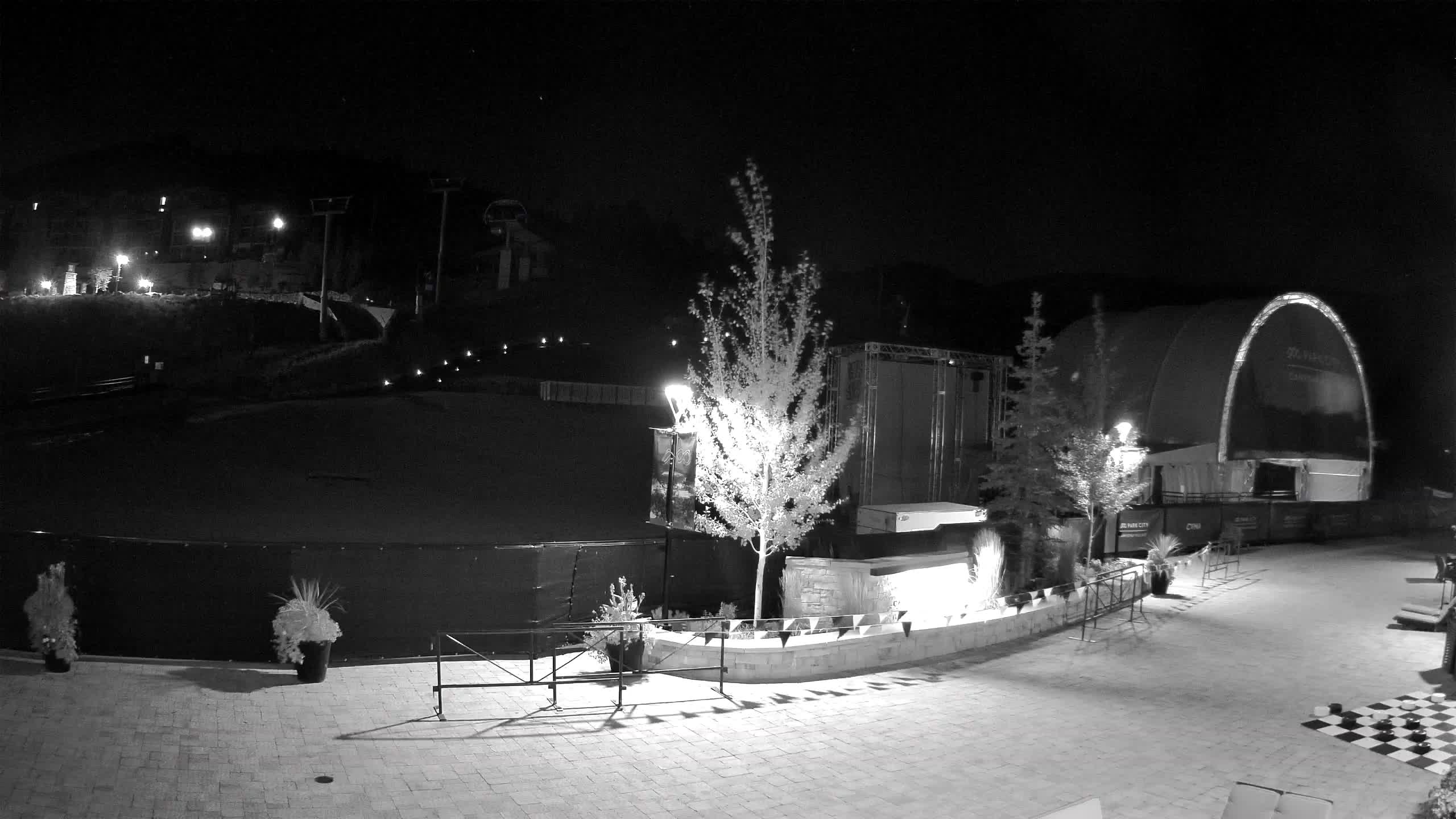 Park City Canyons Village Ski Beach snow cam captured at 19 September 2026 at 11:51 pm GMT-6