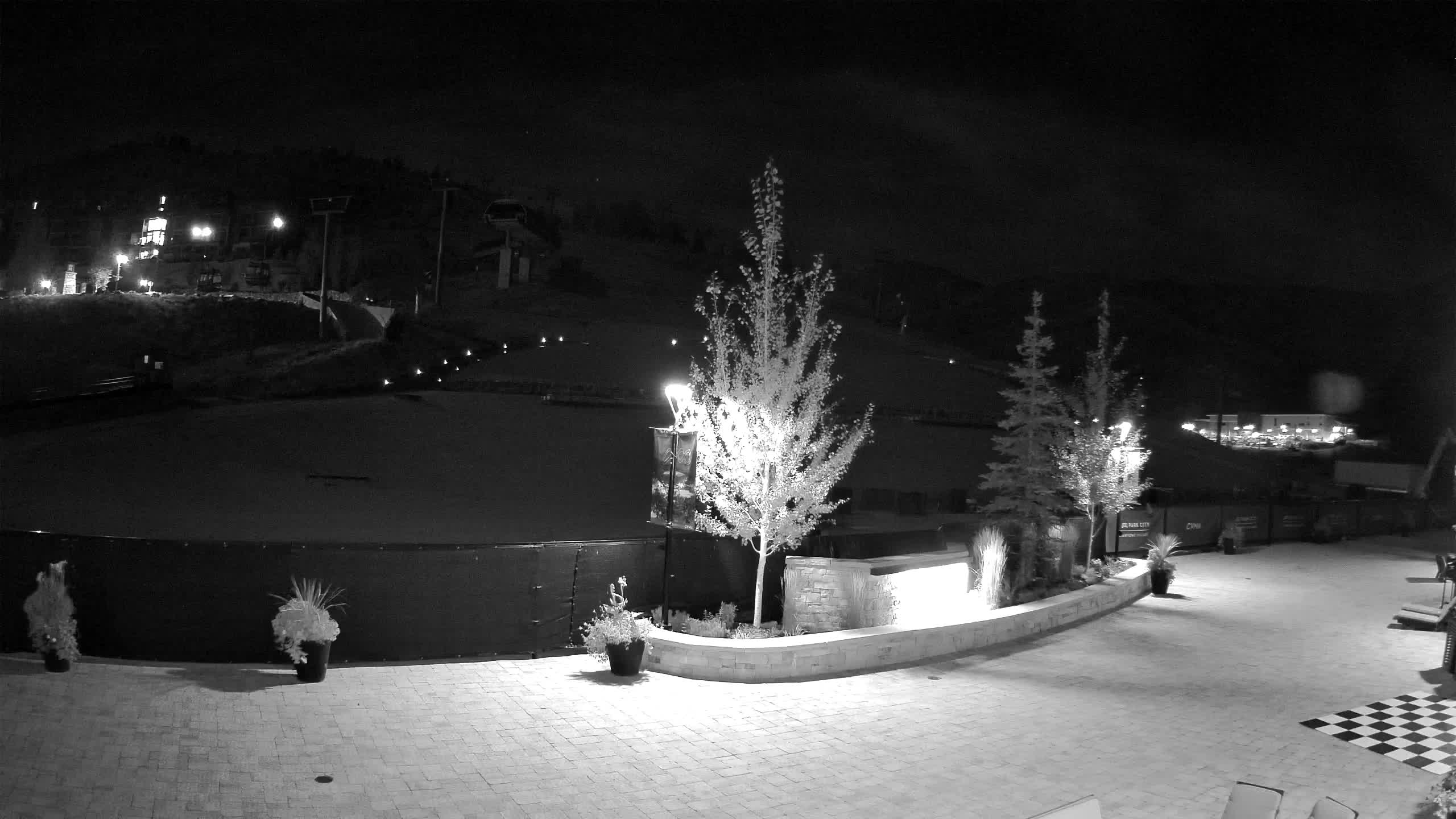 Park City Canyons Village Ski Beach snow cam captured at 24 September 2026 at 11:57 pm GMT-6
