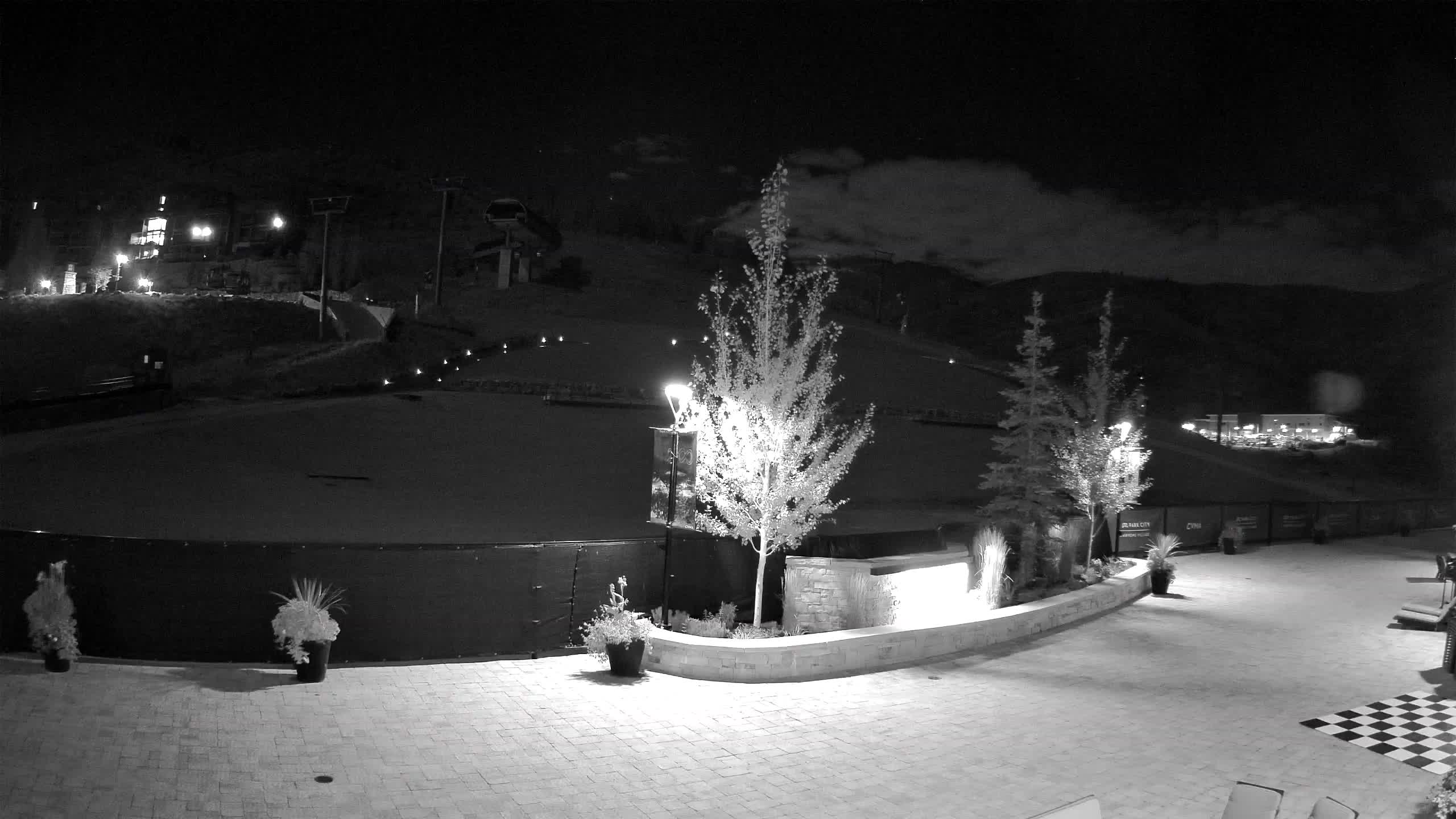 Park City Canyons Village Ski Beach snow cam captured at 25 September 2026 at 11:59 pm GMT-6