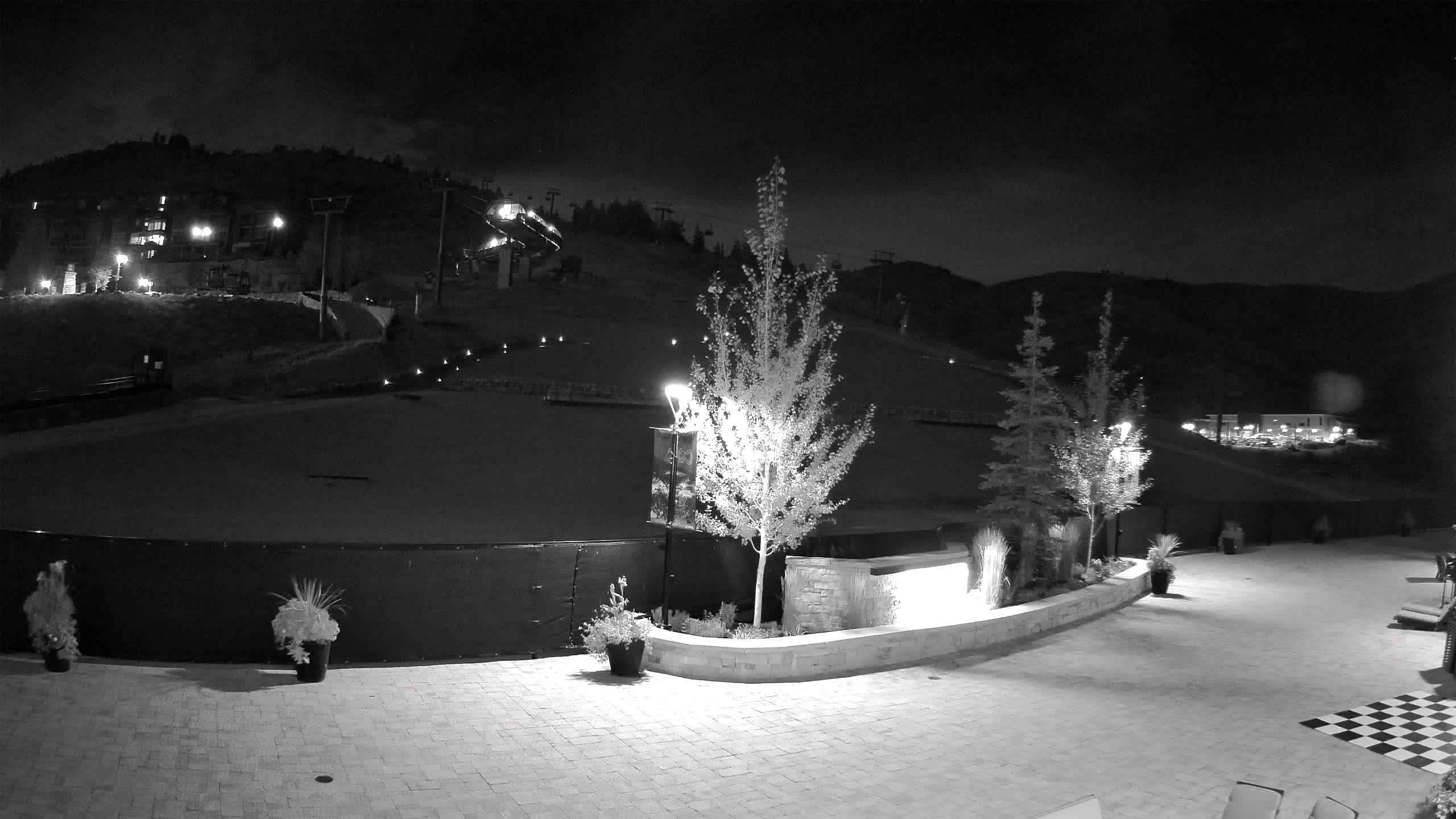 Park City Canyons Village Ski Beach snow cam captured at 26 September 2026 at 11:54 pm GMT-6