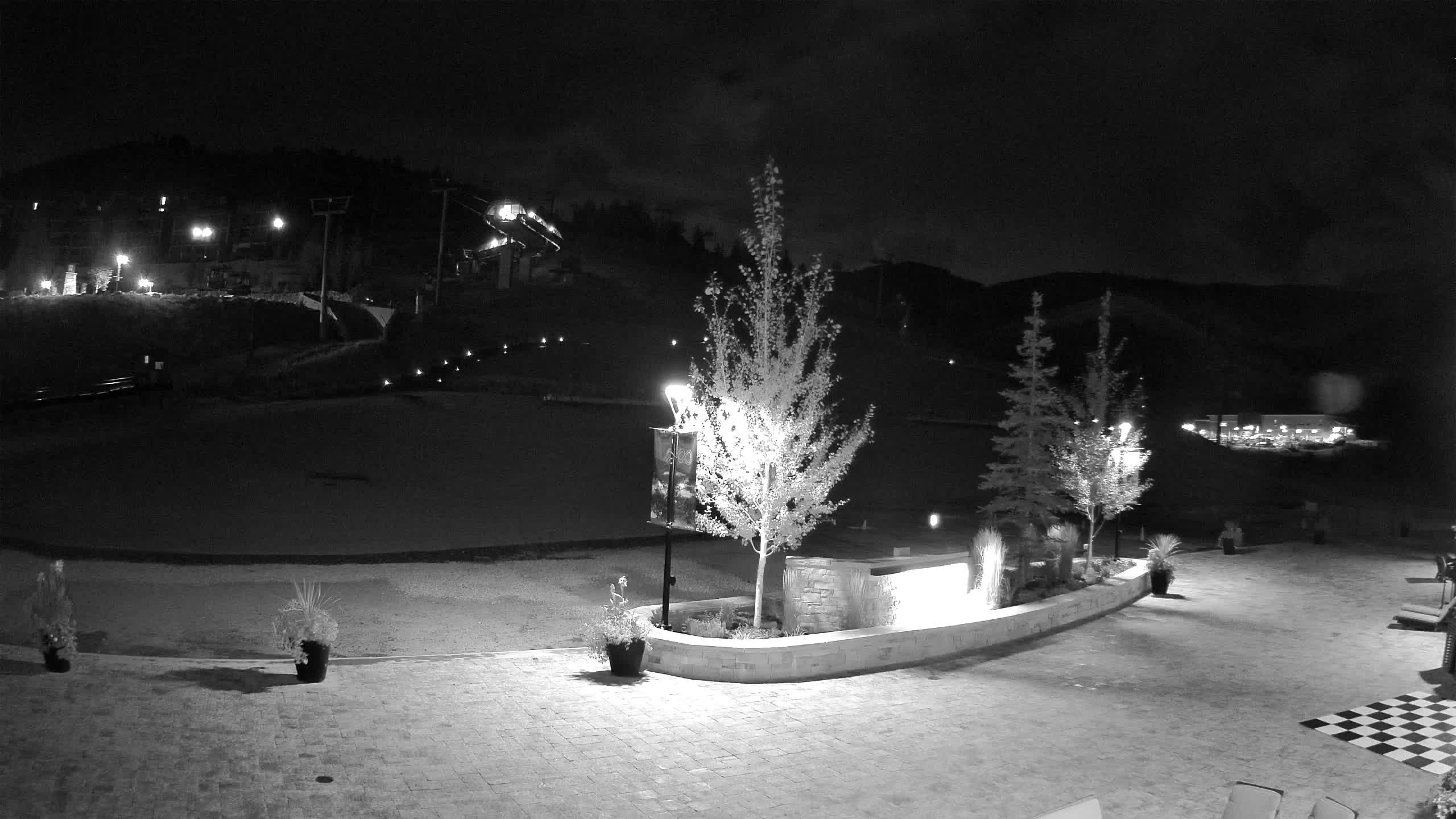Park City Canyons Village Ski Beach snow cam captured at 27 September 2026 at 11:58 pm GMT-6