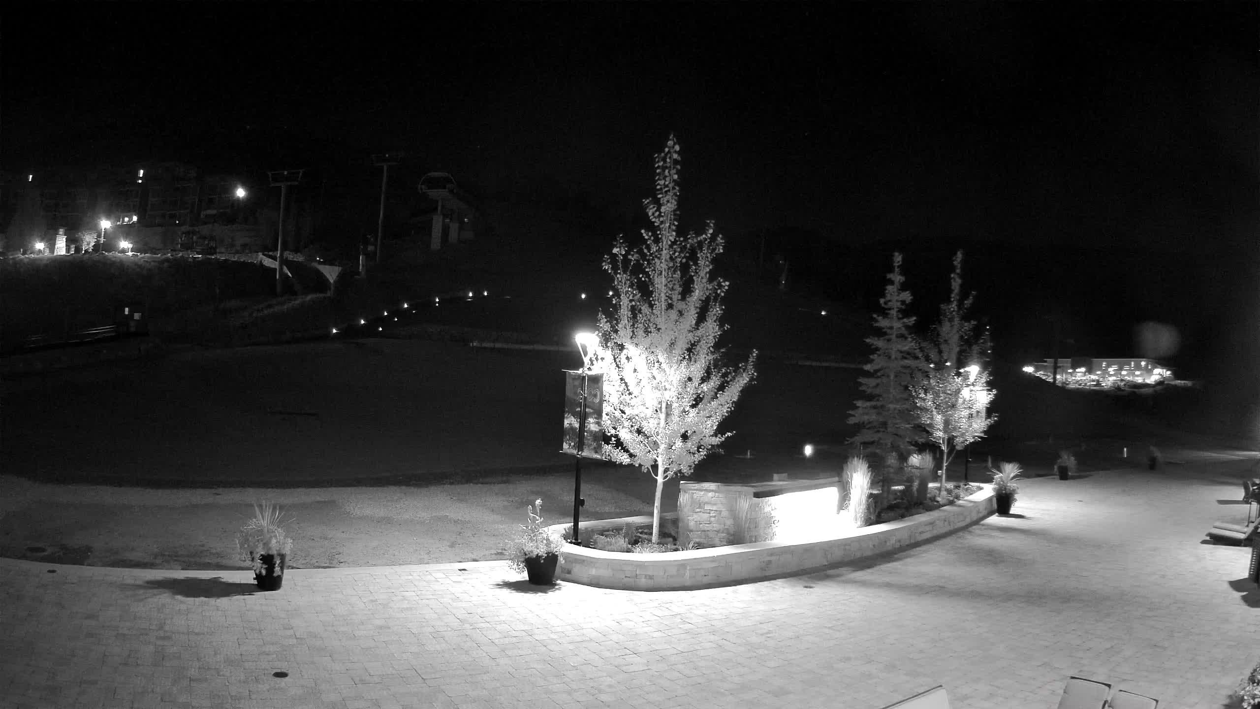 Park City Canyons Village Ski Beach snow cam captured at 1 October 2026 at 11:42 pm GMT-6