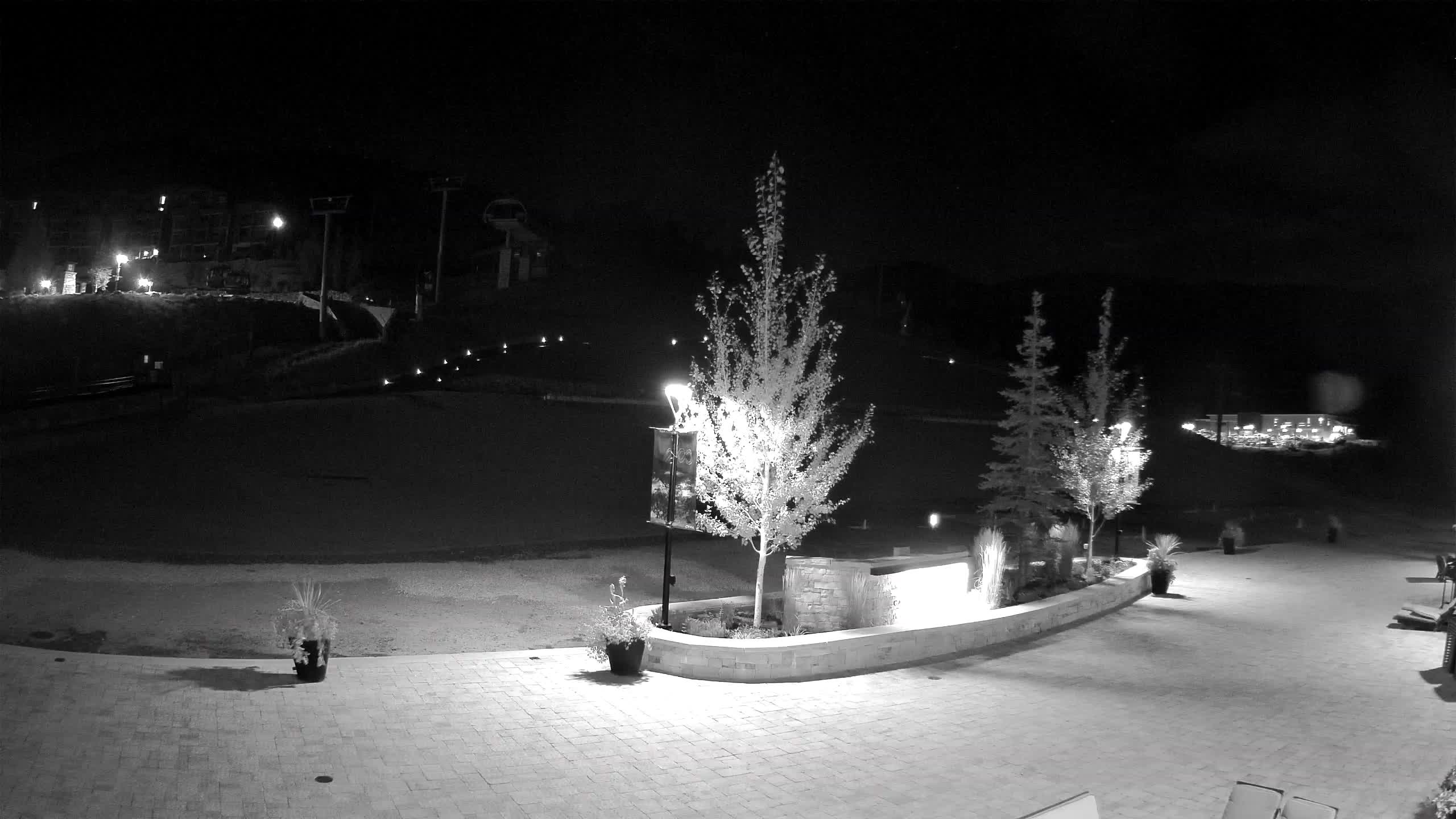 Park City Canyons Village Ski Beach snow cam captured at 2 October 2026 at 11:50 pm GMT-6