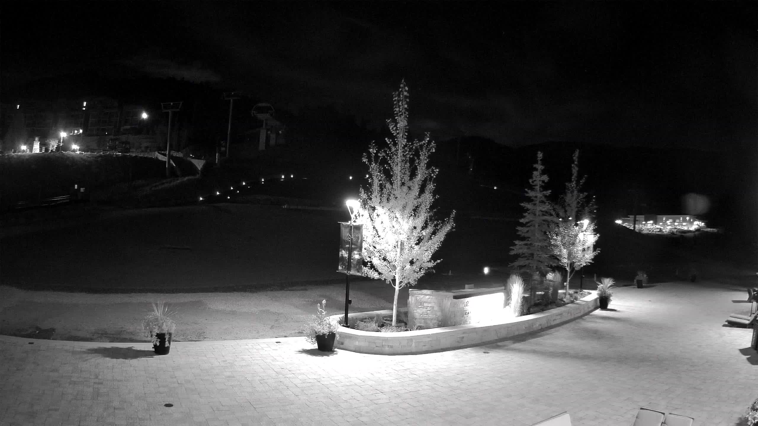 Park City Canyons Village Ski Beach snow cam captured at 3 October 2026 at 11:51 pm GMT-6