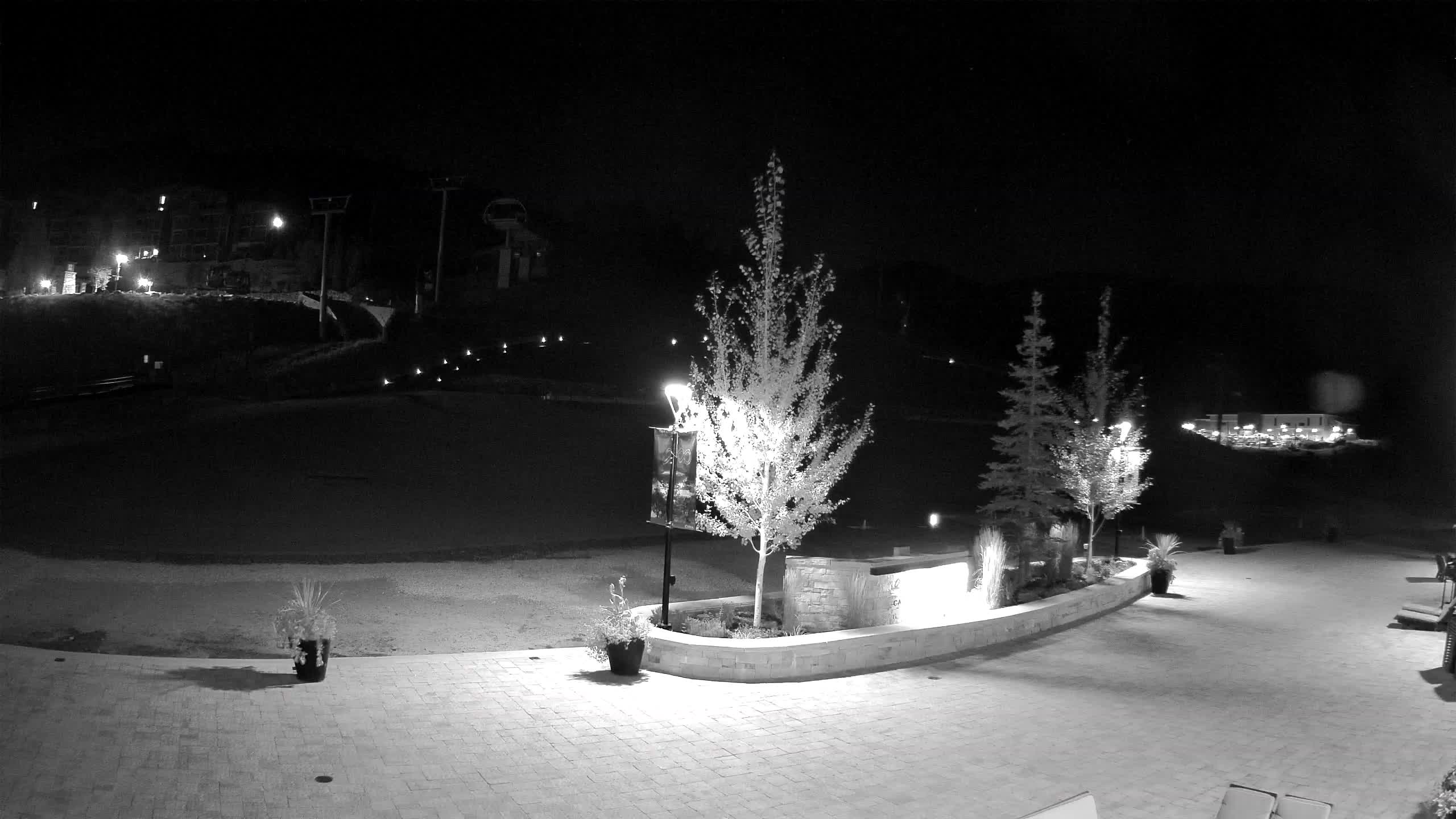 Park City Canyons Village Ski Beach snow cam captured at 4 October 2026 at 11:50 pm GMT-6