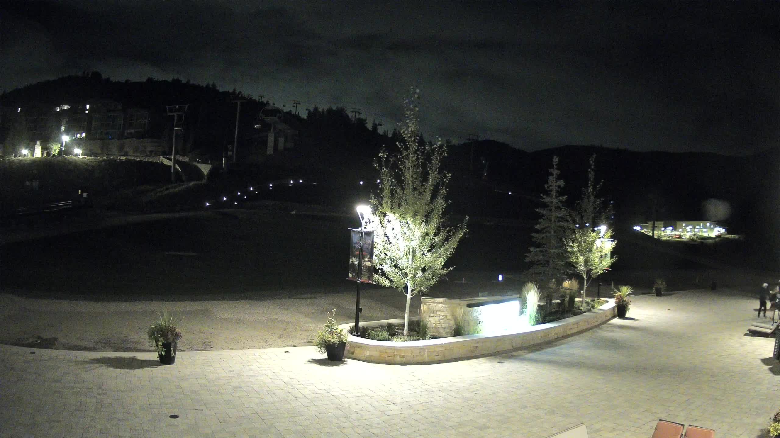 Park City Canyons Village Ski Beach snow cam captured at 5 October 2026 at 8:52 pm GMT-6