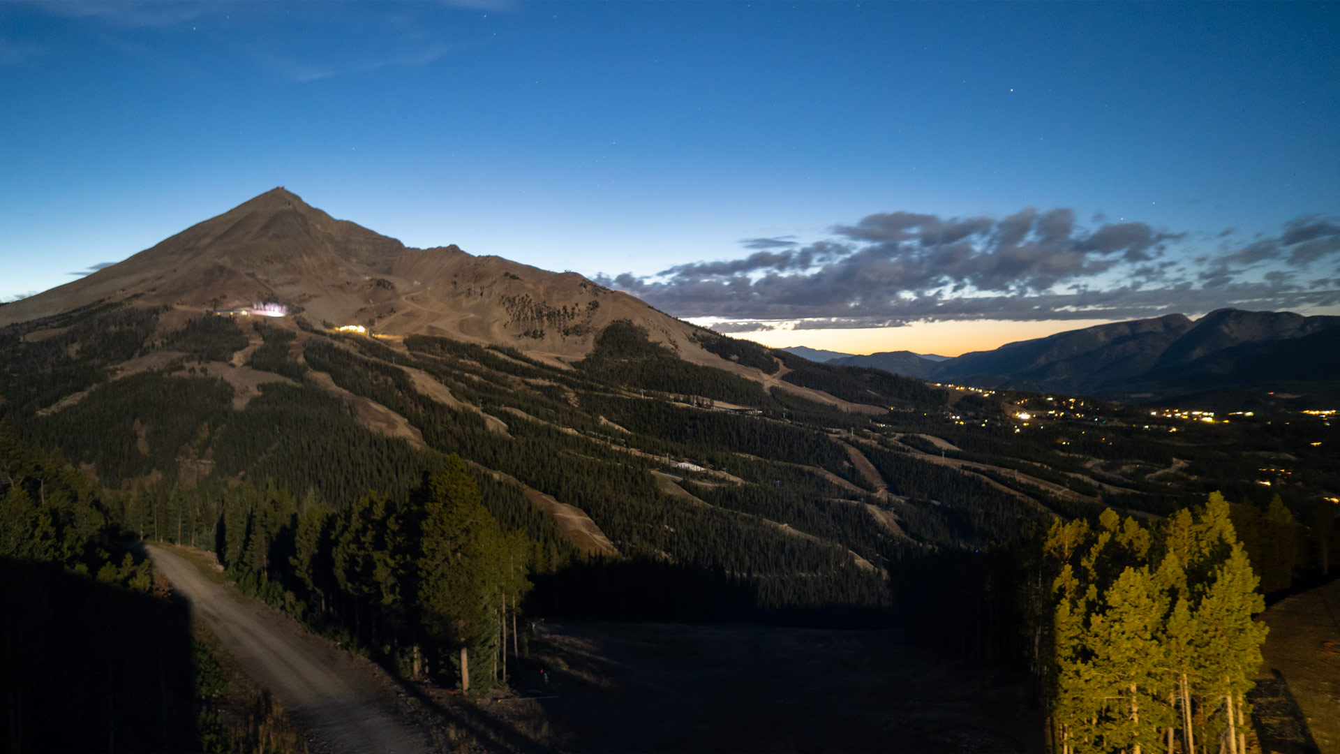 Big Sky Andesite Camera snow cam captured at 26 September 2026 at 8:26 pm GMT-6