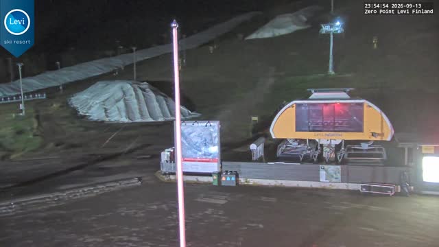 Levi Zero Point snow cam captured at 13 September 2026 at 11:55 pm GMT+3