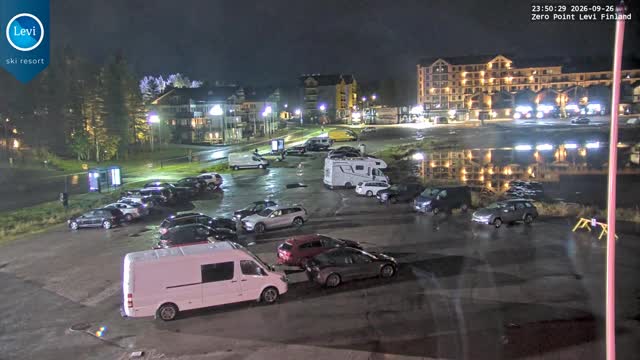 Levi Zero Point snow cam captured at 26 September 2026 at 11:50 pm GMT+3