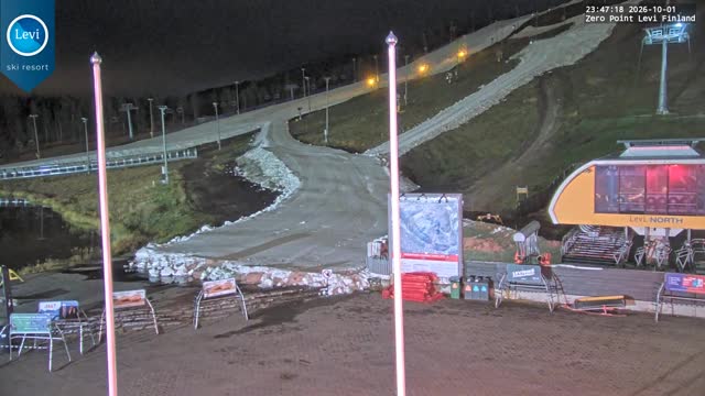 Levi Zero Point snow cam captured at 1 October 2026 at 11:47 pm GMT+3