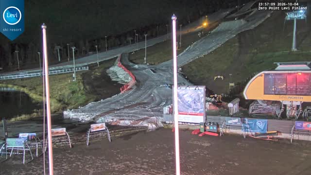 Levi Zero Point snow cam captured at 4 October 2026 at 11:57 pm GMT+3