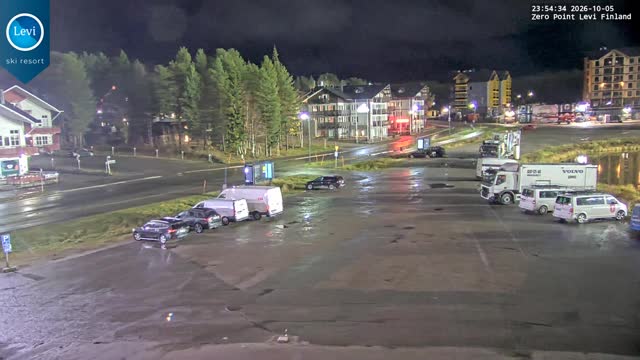 Levi Zero Point snow cam captured at 5 October 2026 at 11:54 pm GMT+3