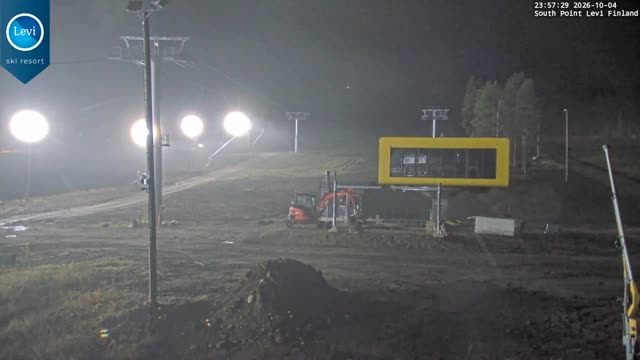 Levi South Point snow cam captured at 4 October 2026 at 11:57 pm GMT+3