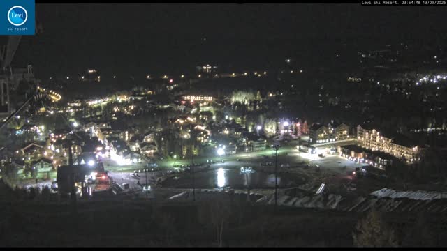 Levi Levi Village snow cam captured at 13 September 2026 at 11:55 pm GMT+3