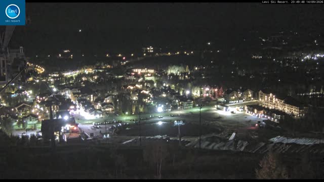 Levi Levi Village snow cam captured at 14 September 2026 at 11:50 pm GMT+3