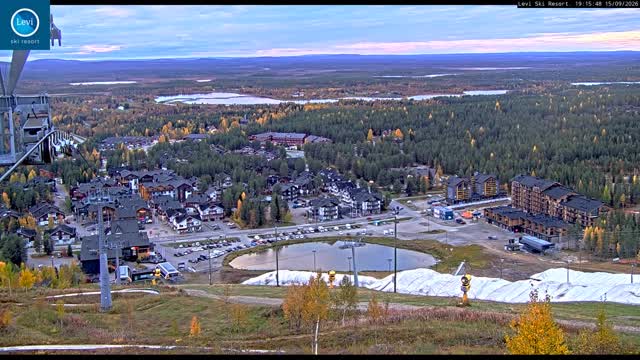 Levi Levi Village snow cam captured at 15 September 2026 at 7:16 pm GMT+3