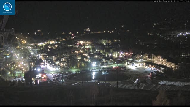 Levi Levi Village snow cam captured at 17 September 2026 at 11:56 pm GMT+3