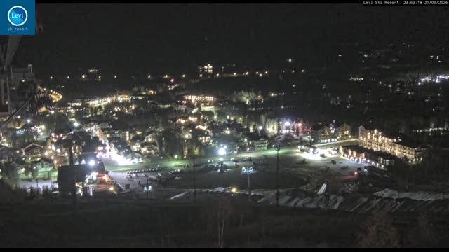 Levi Levi Village snow cam captured at 21 September 2026 at 11:53 pm GMT+3
