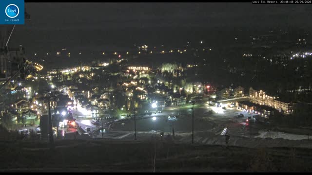 Levi Levi Village snow cam captured at 25 September 2026 at 11:49 pm GMT+3