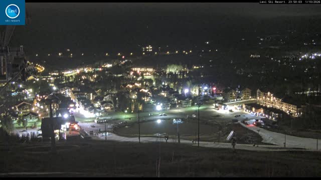 Levi Levi Village snow cam captured at 1 October 2026 at 11:50 pm GMT+3
