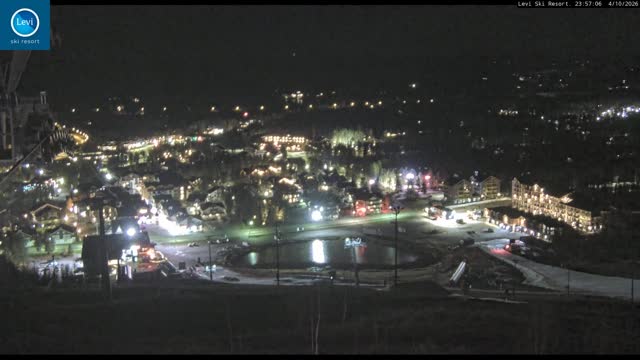 Levi Levi Village snow cam captured at 4 October 2026 at 11:57 pm GMT+3