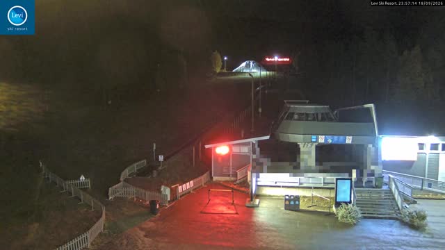 Levi Gondola Lower Station snow cam captured at 18 September 2026 at 11:57 pm GMT+3