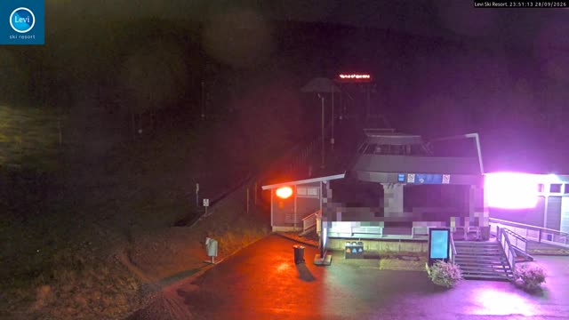 Levi Gondola Lower Station snow cam captured at 28 September 2026 at 11:51 pm GMT+3