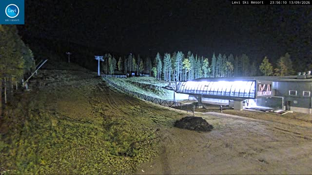 Levi Levi West Lower Station snow cam captured at 13 September 2026 at 11:55 pm GMT+3