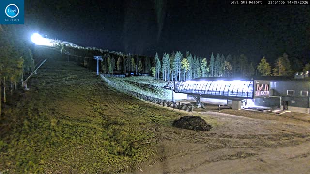 Levi Levi West Lower Station snow cam captured at 14 September 2026 at 11:50 pm GMT+3