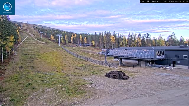 Levi Levi West Lower Station snow cam captured at 15 September 2026 at 7:16 pm GMT+3