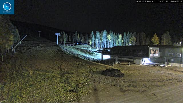 Levi Levi West Lower Station snow cam captured at 17 September 2026 at 11:56 pm GMT+3