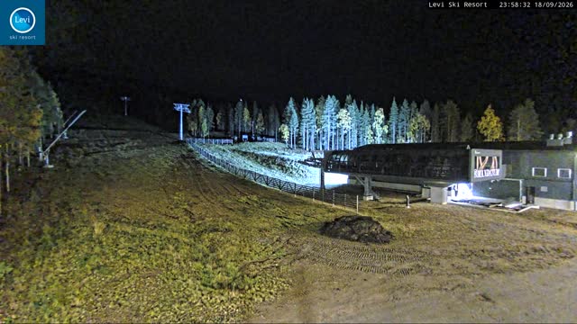 Levi Levi West Lower Station snow cam captured at 18 September 2026 at 11:57 pm GMT+3