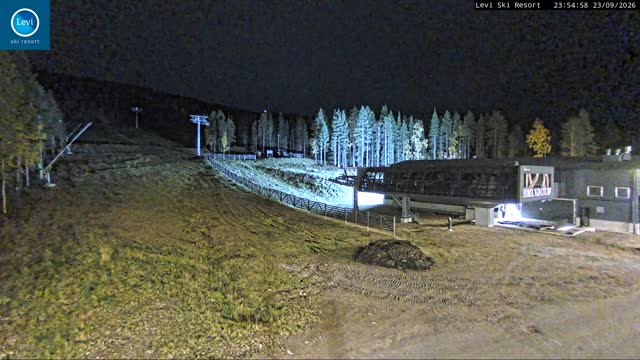 Levi Levi West Lower Station snow cam captured at 23 September 2026 at 11:54 pm GMT+3