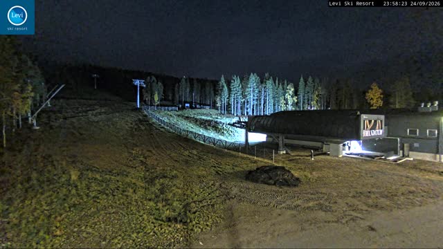 Levi Levi West Lower Station snow cam captured at 24 September 2026 at 11:57 pm GMT+3