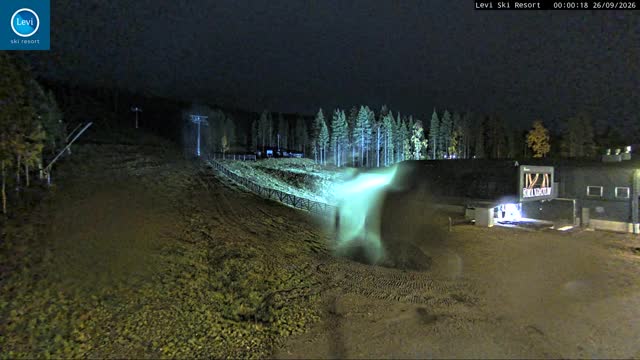 Levi Levi West Lower Station snow cam captured at 25 September 2026 at 11:59 pm GMT+3
