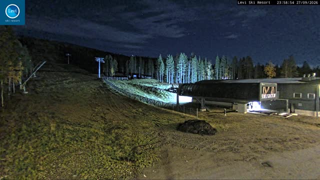 Levi Levi West Lower Station snow cam captured at 27 September 2026 at 11:57 pm GMT+3
