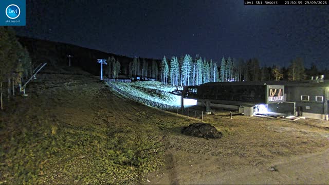 Levi Levi West Lower Station snow cam captured at 29 September 2026 at 11:50 pm GMT+3